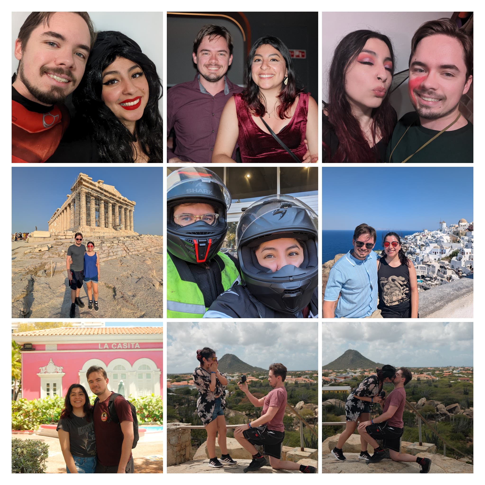 Snapshots of Anton and Priscila sharing laughs and adventures.